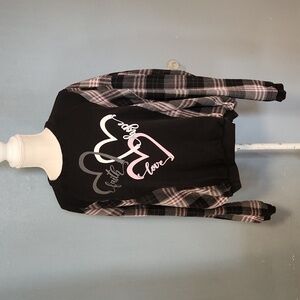 Love Faith Flannel plaid hearts Faith Hope Love long sleeve sweatshirt